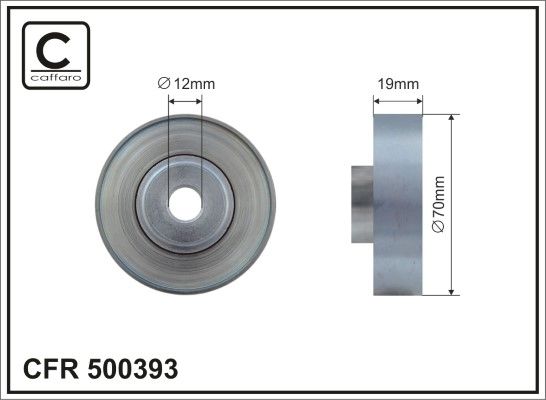 CAFFARO 500393 Deflection/Guide Pulley, V-ribbed belt
