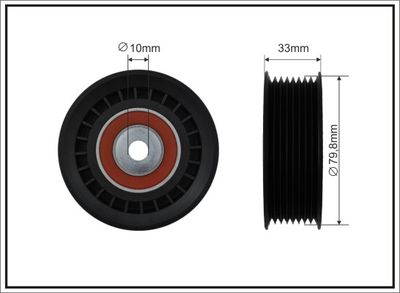 Deflection/Guide Pulley, V-ribbed belt CAFFARO 500397