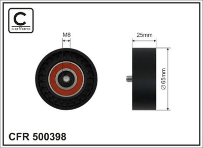 Deflection/Guide Pulley, V-ribbed belt CAFFARO 500398