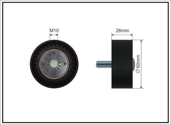 CAFFARO 500402 Deflection/Guide Pulley, V-ribbed belt