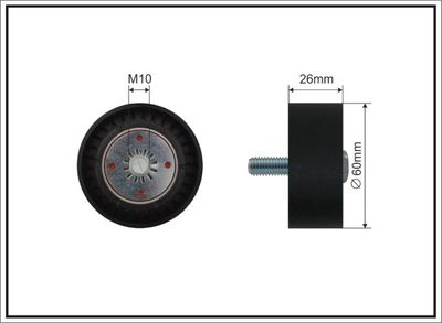 Deflection/Guide Pulley, V-ribbed belt CAFFARO 500402