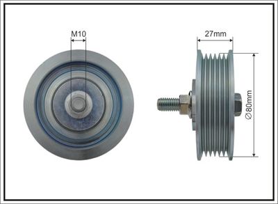 Deflection/Guide Pulley, V-ribbed belt CAFFARO 500407