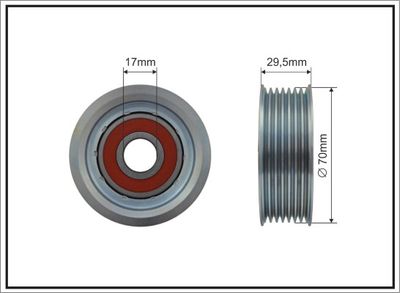 Tensioner Pulley, V-ribbed belt CAFFARO 500408