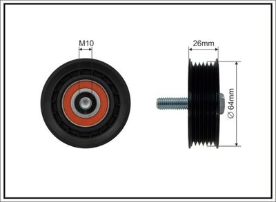 Deflection/Guide Pulley, V-ribbed belt CAFFARO 500411