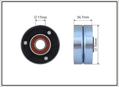 Deflection/Guide Pulley, V-ribbed belt CAFFARO 500412