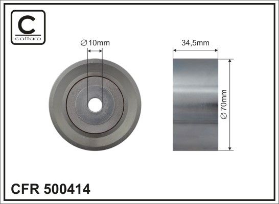 CAFFARO 500414 Deflection/Guide Pulley, V-ribbed belt