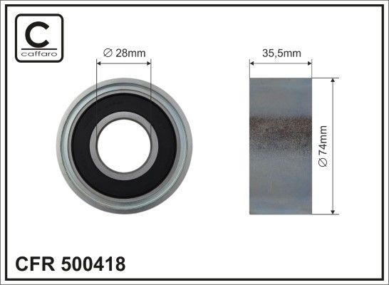 CAFFARO 500418 Tensioner Pulley, V-ribbed belt