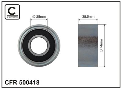Tensioner Pulley, V-ribbed belt CAFFARO 500418