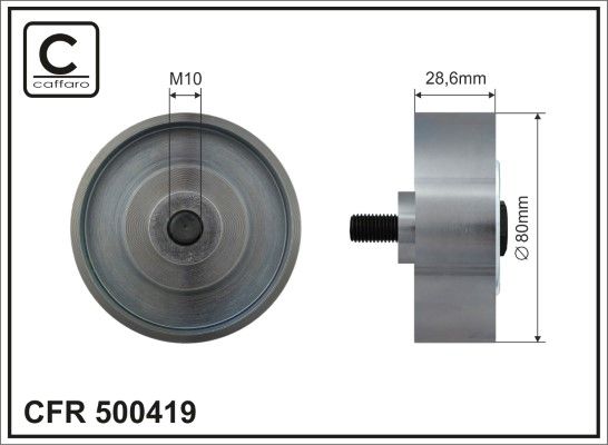 CAFFARO 500419 Deflection/Guide Pulley, V-ribbed belt