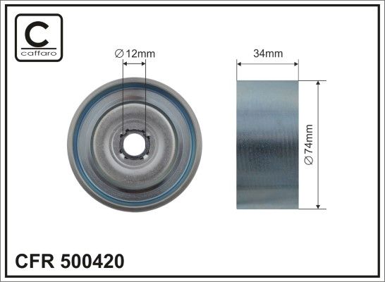CAFFARO 500420 Deflection/Guide Pulley, V-ribbed belt