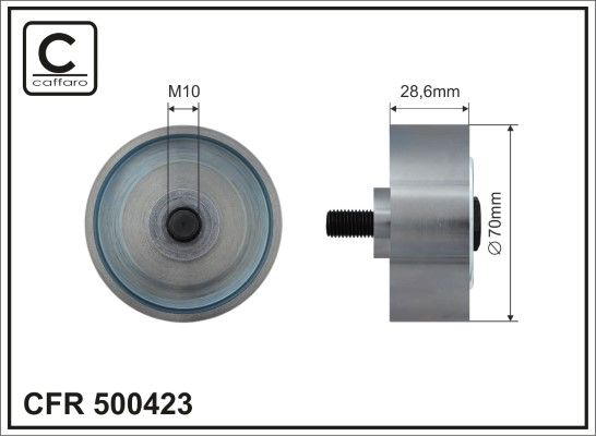CAFFARO 500423 Deflection/Guide Pulley, V-ribbed belt