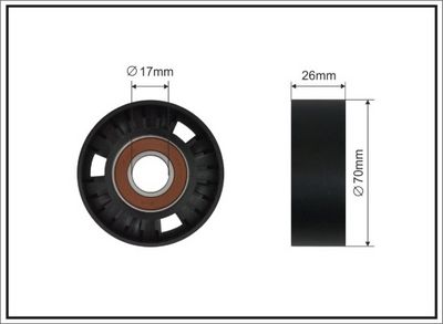 Tensioner Pulley, V-ribbed belt CAFFARO 500425 SC