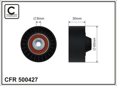 Deflection/Guide Pulley, V-ribbed belt CAFFARO 500427