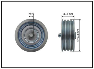 Deflection/Guide Pulley, V-ribbed belt CAFFARO 500429