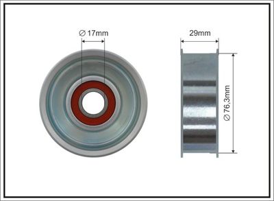 Deflection/Guide Pulley, V-ribbed belt CAFFARO 500430