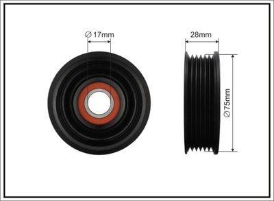 Tensioner Pulley, V-ribbed belt CAFFARO 500431