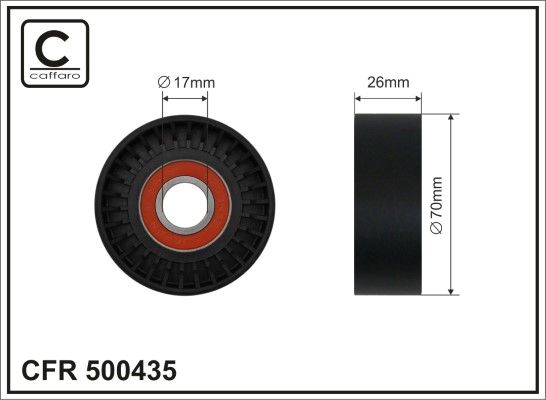 CAFFARO 500435 Tensioner Pulley, V-ribbed belt