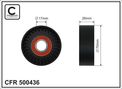 Tensioner Pulley, V-ribbed belt CAFFARO 500436