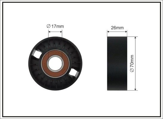 CAFFARO 500437 SC Tensioner Pulley, V-ribbed belt