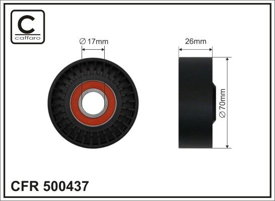 CAFFARO 500437 Tensioner Pulley, V-ribbed belt