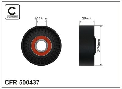 Tensioner Pulley, V-ribbed belt CAFFARO 500437
