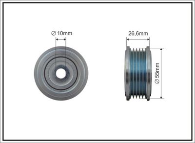 Deflection/Guide Pulley, V-ribbed belt CAFFARO 500440