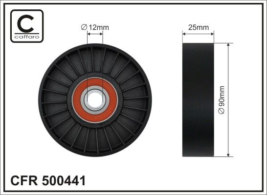 CAFFARO 500441 Deflection/Guide Pulley, V-ribbed belt