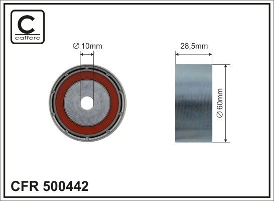 CAFFARO 500442 Deflection Pulley/Guide Pulley, timing belt