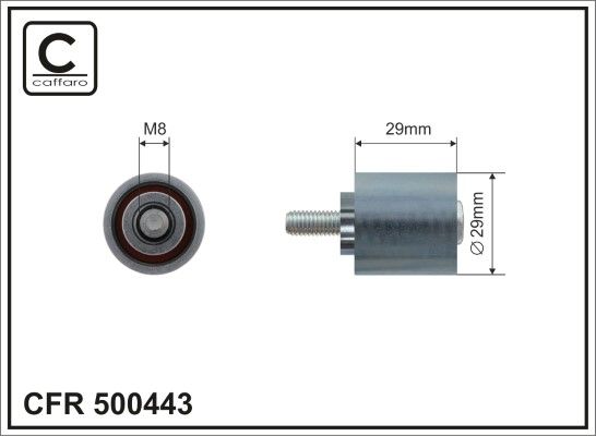 CAFFARO 500443 Deflection Pulley/Guide Pulley, timing belt