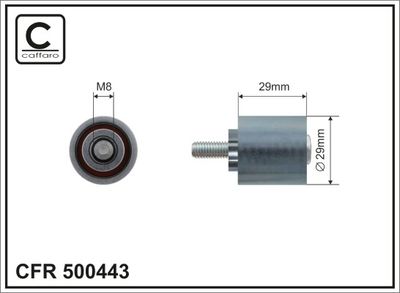 Deflection Pulley/Guide Pulley, timing belt CAFFARO 500443
