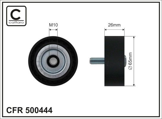 CAFFARO 500444 Deflection/Guide Pulley, V-ribbed belt