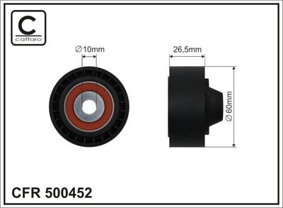 Deflection/Guide Pulley, V-ribbed belt CAFFARO 500452