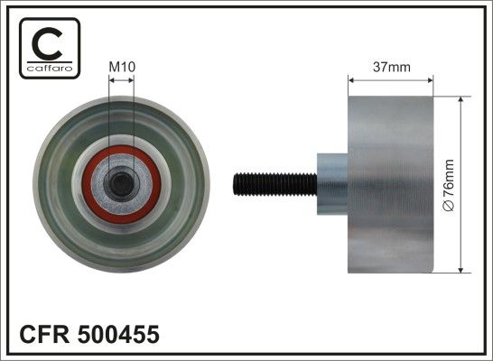 CAFFARO 500455 Deflection/Guide Pulley, V-ribbed belt