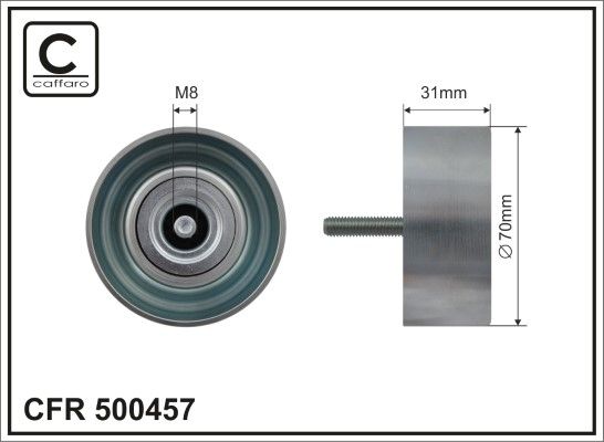 CAFFARO 500457 Deflection/Guide Pulley, V-ribbed belt