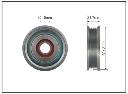 CAFFARO 500458 Deflection/Guide Pulley, V-ribbed belt