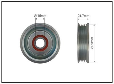Deflection/Guide Pulley, V-ribbed belt CAFFARO 500458