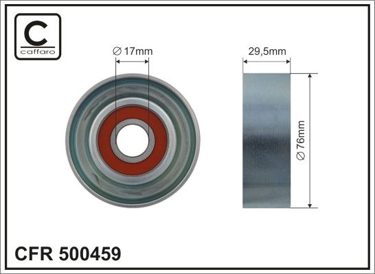 CAFFARO 500459 Deflection/Guide Pulley, V-ribbed belt