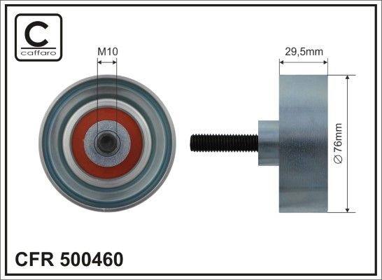 CAFFARO 500460 Deflection/Guide Pulley, V-ribbed belt