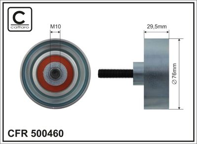 Deflection/Guide Pulley, V-ribbed belt CAFFARO 500460