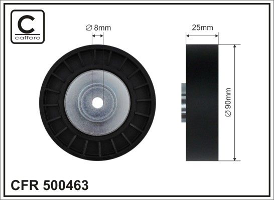 CAFFARO 500463 Deflection/Guide Pulley, V-ribbed belt