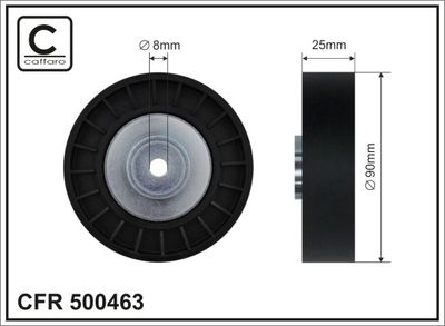 Deflection/Guide Pulley, V-ribbed belt CAFFARO 500463