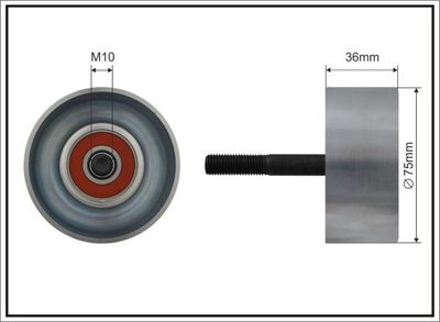 Deflection/Guide Pulley, V-ribbed belt CAFFARO 500464