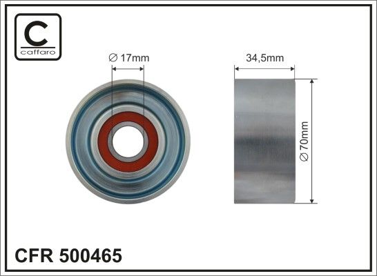 CAFFARO 500465 Tensioner Pulley, V-ribbed belt