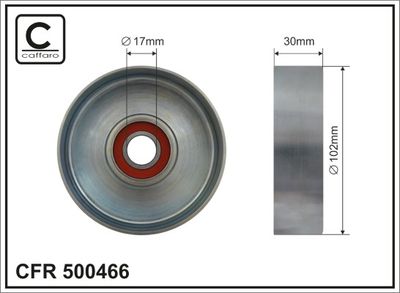 Deflection/Guide Pulley, V-ribbed belt CAFFARO 500466
