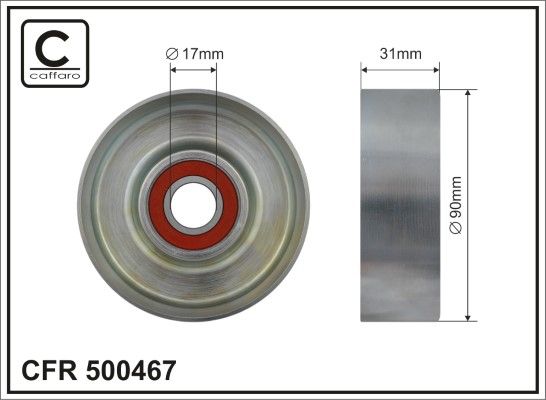 CAFFARO 500467 Tensioner Pulley, V-ribbed belt