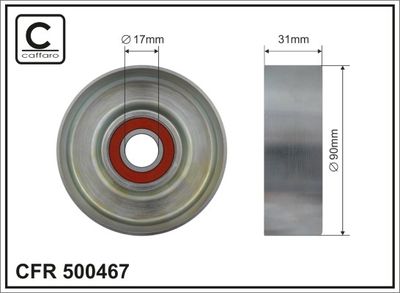 Tensioner Pulley, V-ribbed belt CAFFARO 500467