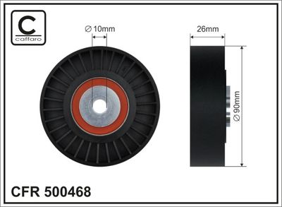 Deflection/Guide Pulley, V-ribbed belt CAFFARO 500468