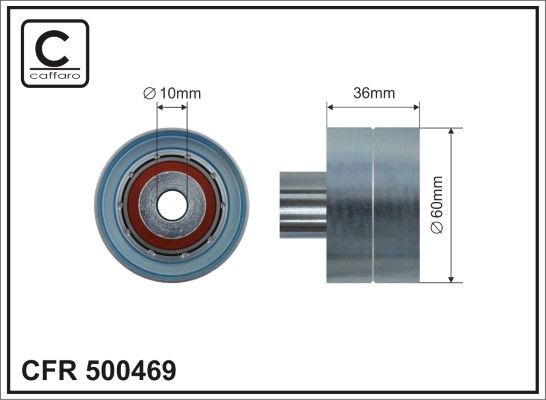 CAFFARO 500469 Deflection Pulley/Guide Pulley, timing belt