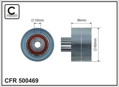 Deflection Pulley/Guide Pulley, timing belt CAFFARO 500469