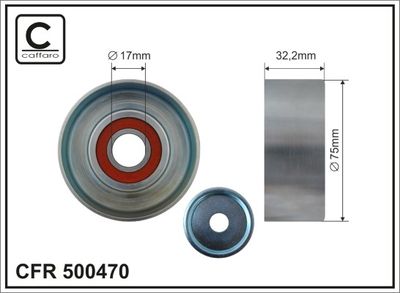 Tensioner Pulley, V-ribbed belt CAFFARO 500470